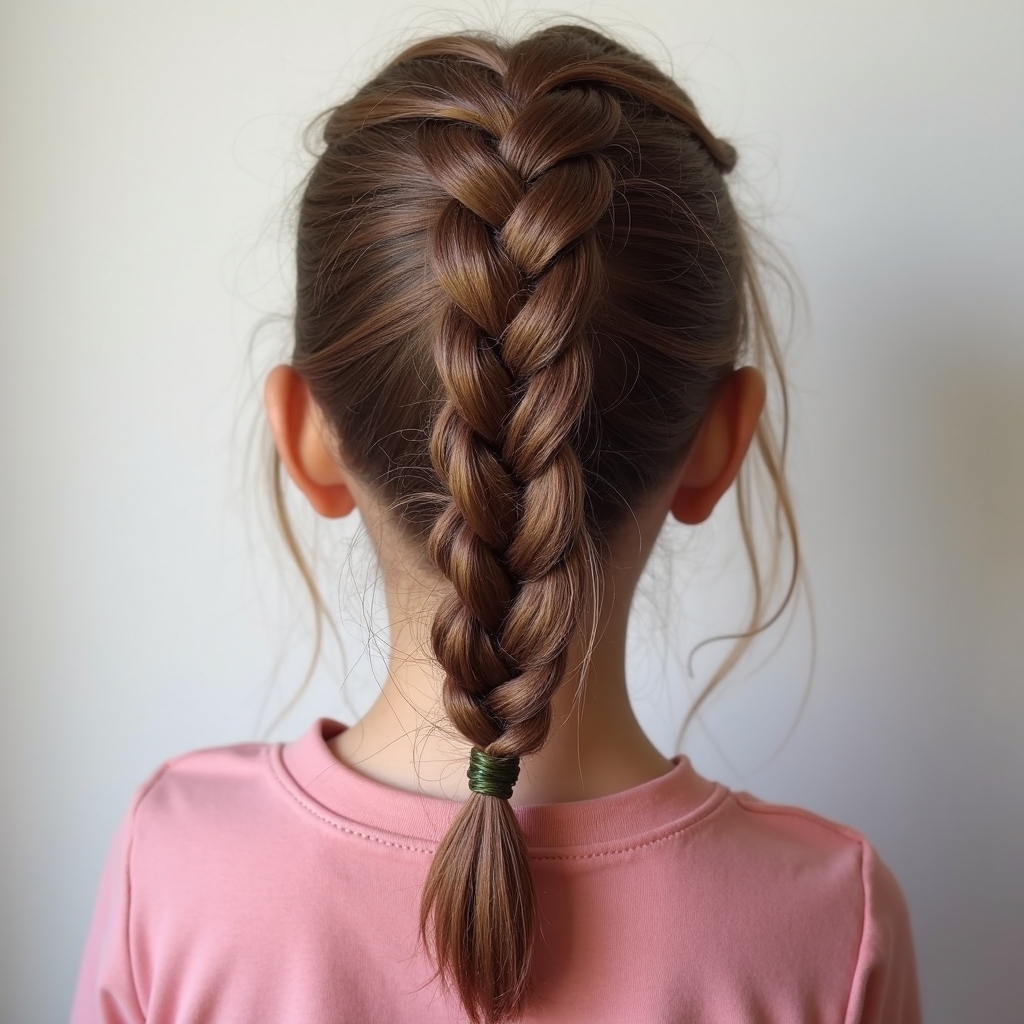 Girl's Dutch Braid Chocolate Rose Gold Hair Color