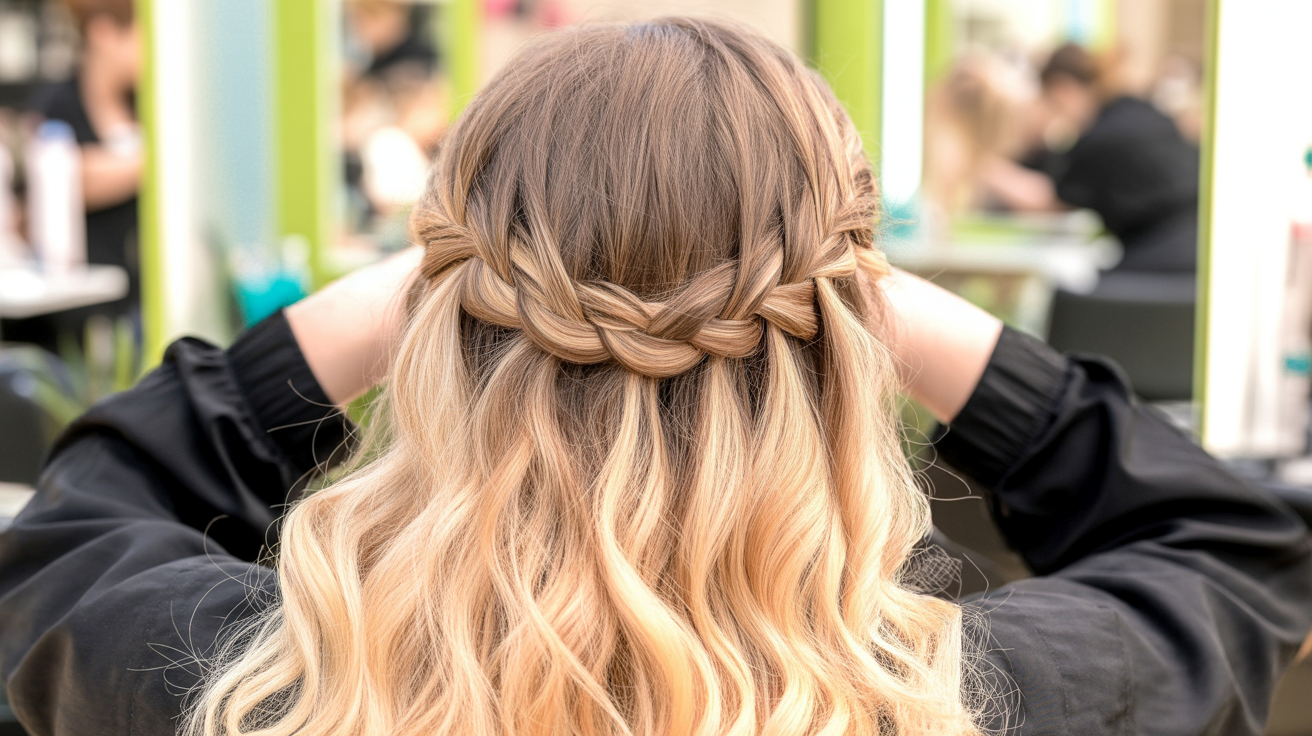 French Braid with Waterfall