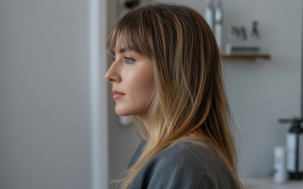 Woman with Face Framing Bangs