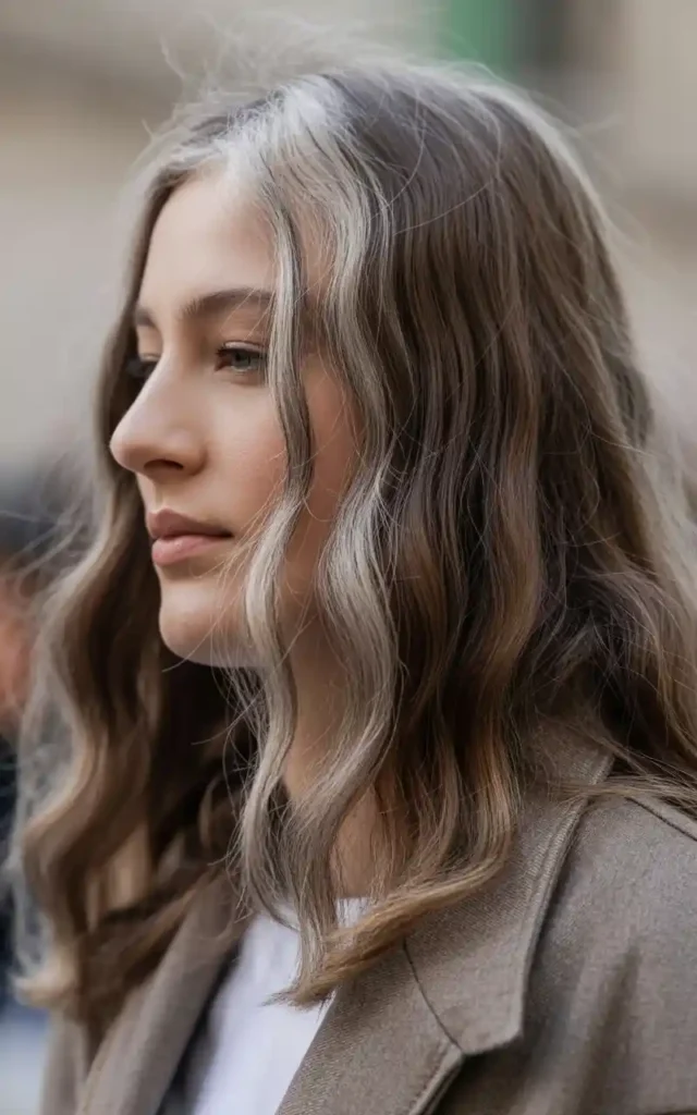 Mushroom Brown and natural gray hair blend