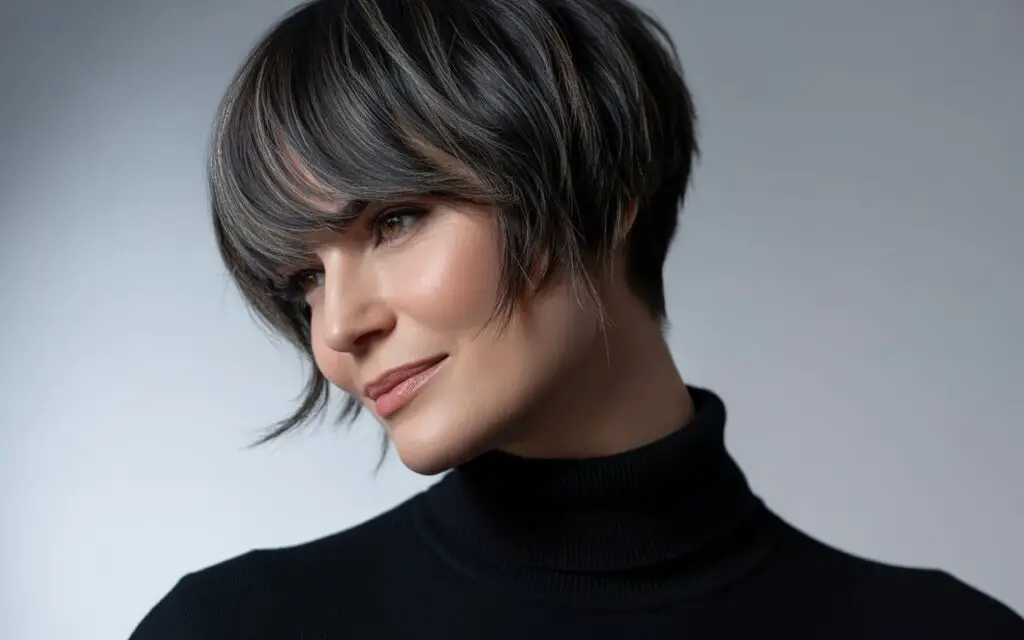 Woman with Asymmetrical layered cut
