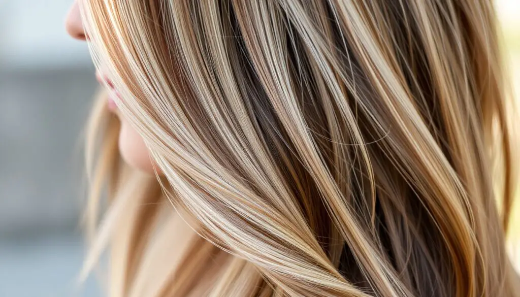 Brown Blonde Highlights Closeup