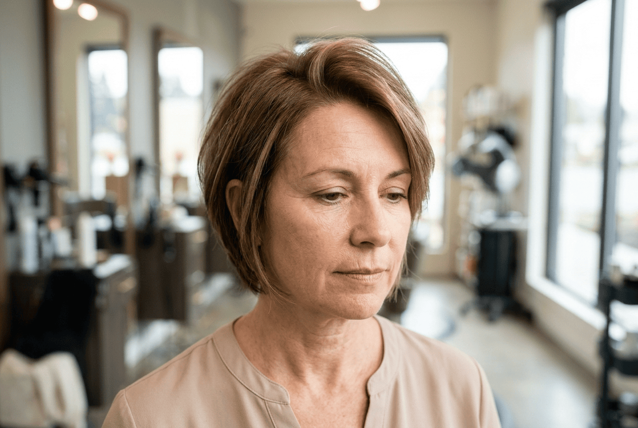 Short layered haircut with face framing lift and natural movement