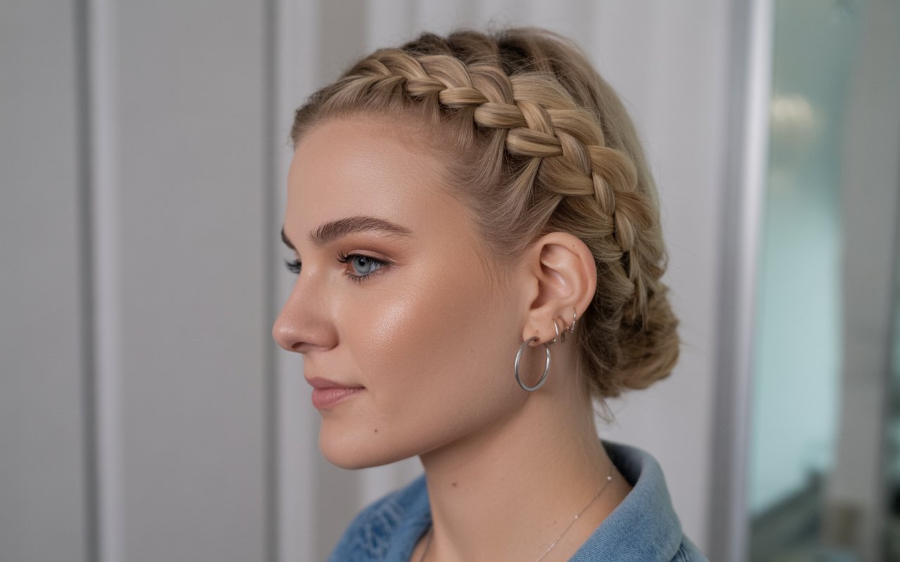 Woman with Dutch Braid