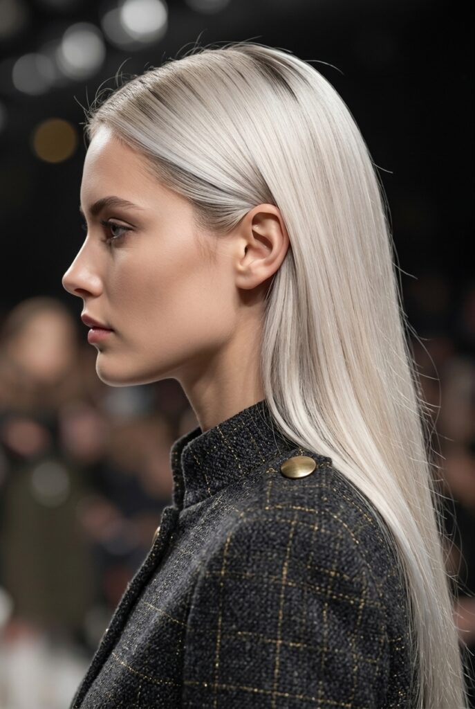Argentine woman with Herbatint 10N platinum blonde natural hair dye