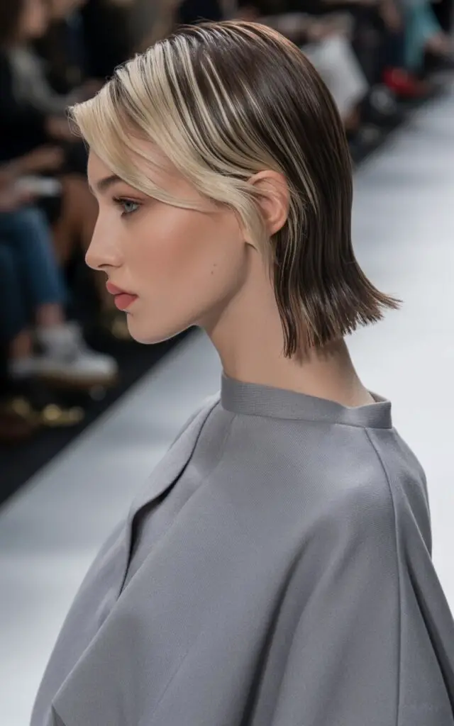 Ash Brown and Cool Blonde highlights with sophisticated cool tones and modern neutral palette