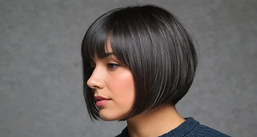 Asymmetrical bob with edge