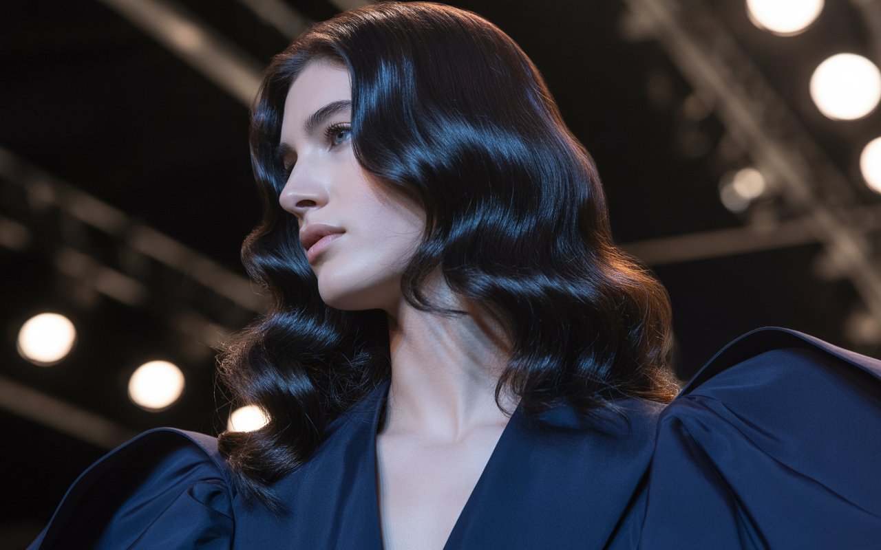 Black Sapphire hair color deep blue-black glossy shade made for Brunettes