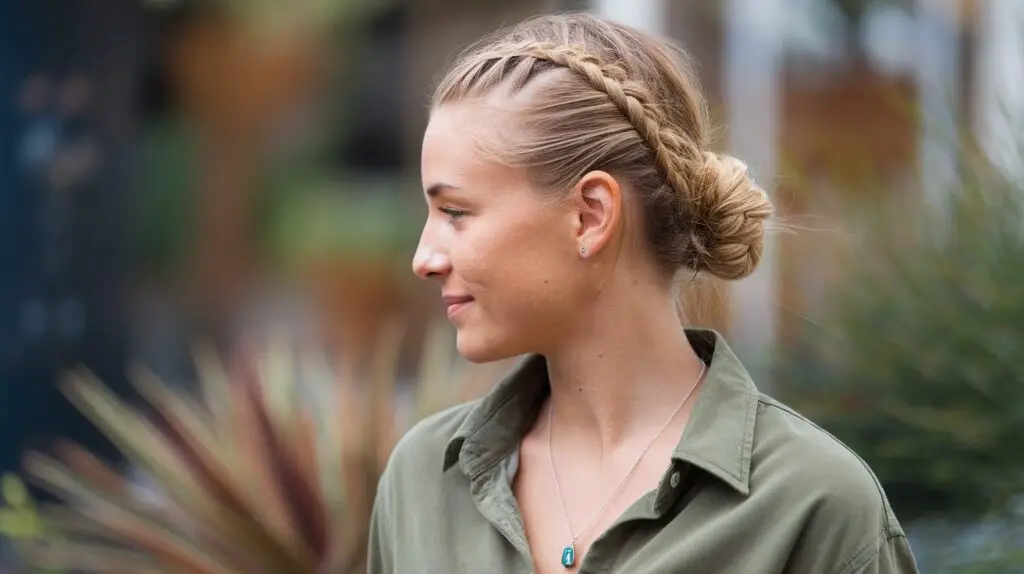 Blonde Dutch Braids with a Bun