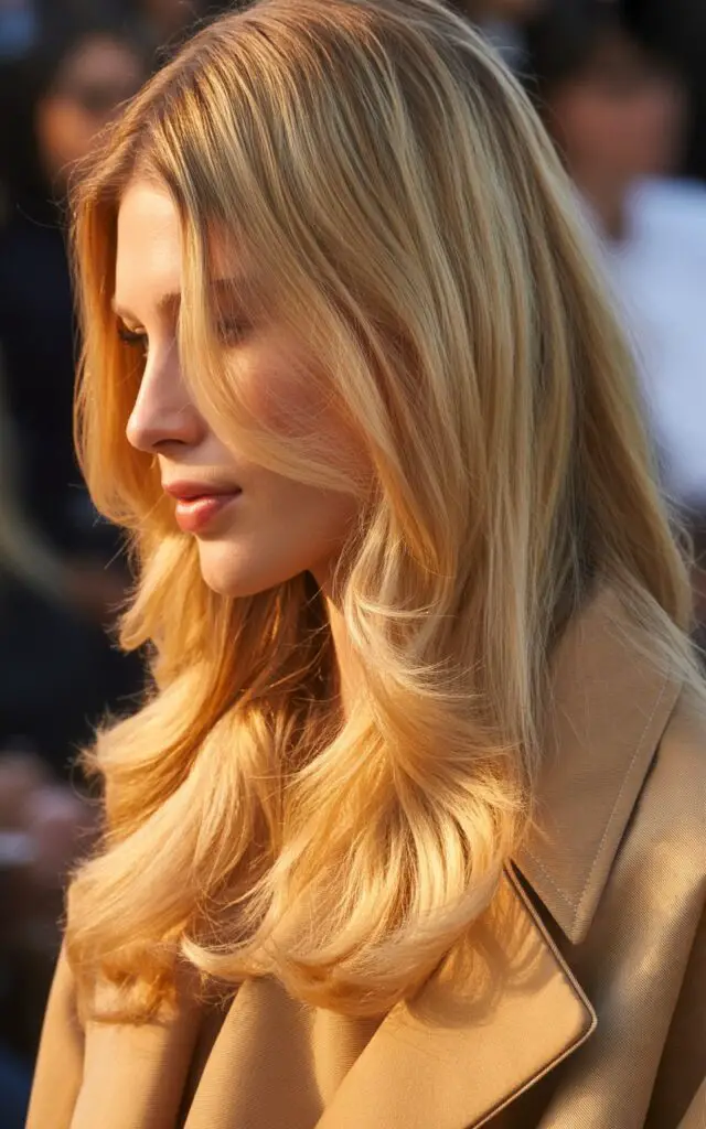Blonde and Buttery Highlights with sun-kissed warmth and light-catching dimension