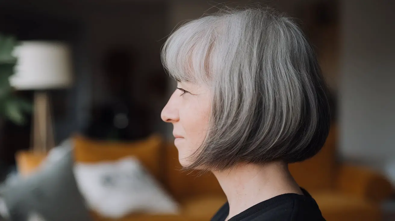 Bob Haircut on Gray Hair