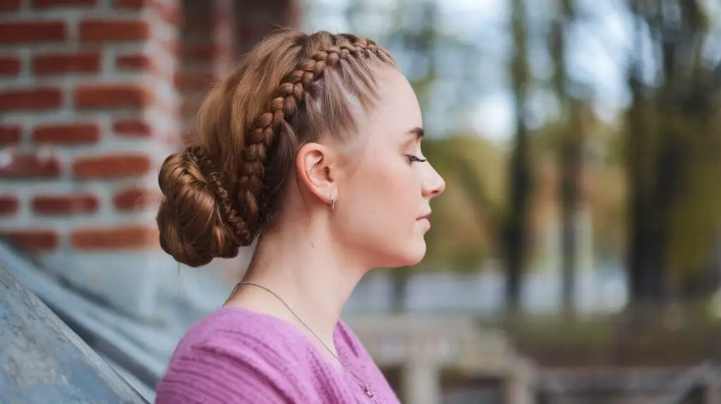 Blonde Dutch Braids with a Bun