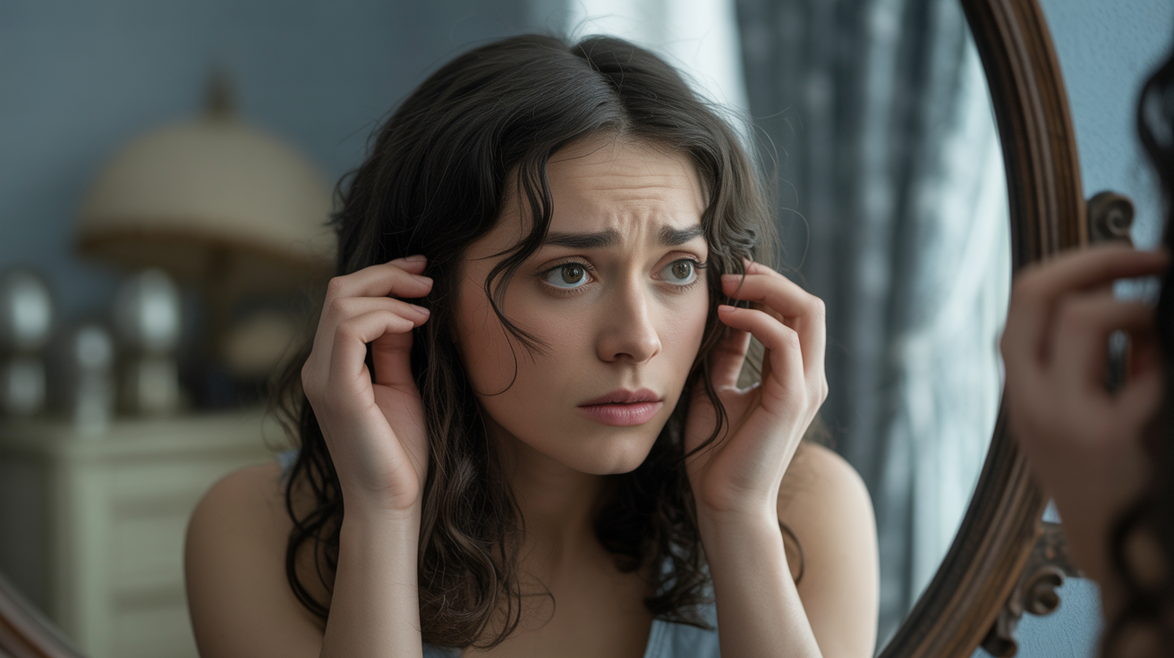 woman worried for hair mistake