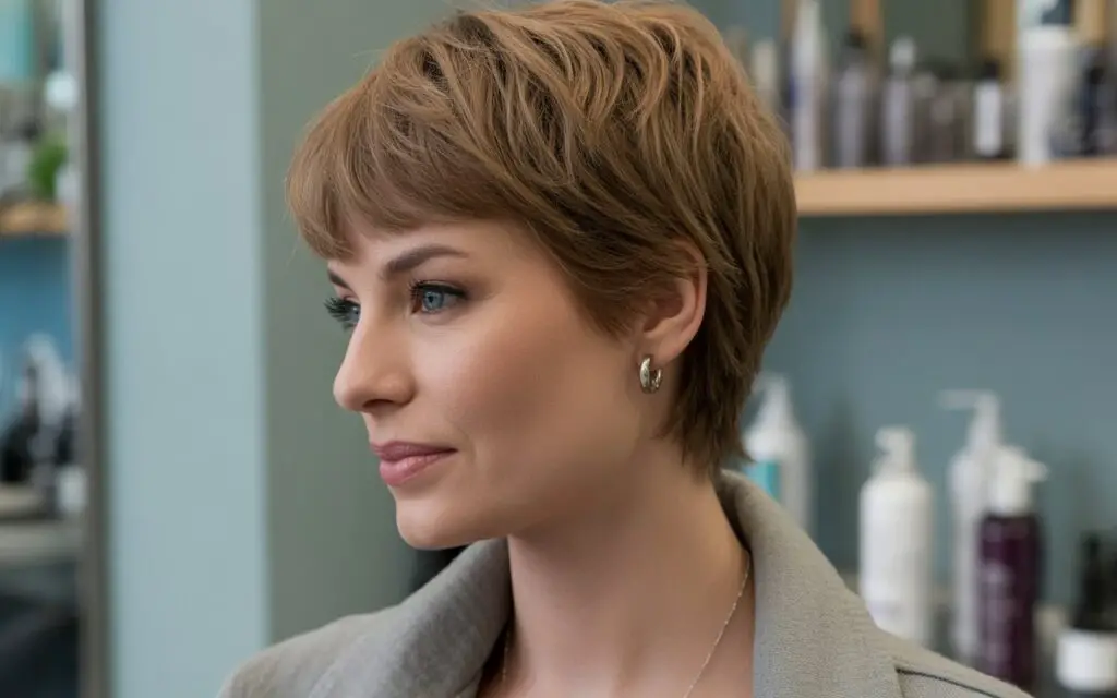 Woman with Shaggy short cut