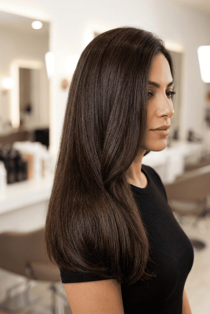 Thick coarse hair smoothed to a silky frizz free finish