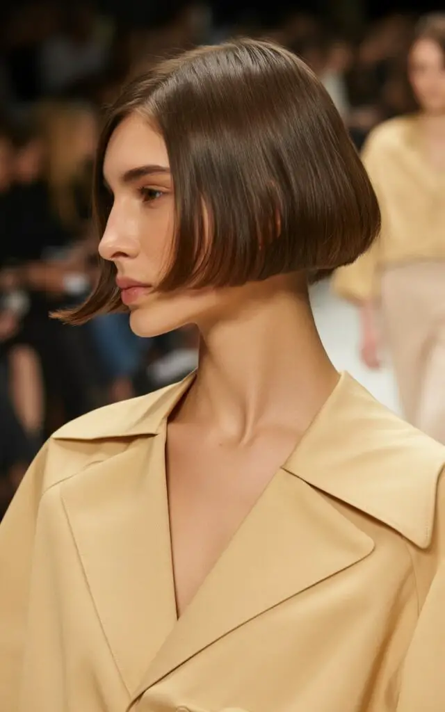 Chin-Length Bob haircut hitting at jawline with classic balanced silhouette