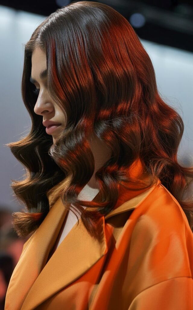 chocolate brown black hair with warm rich dark color at the intersection of brown and black