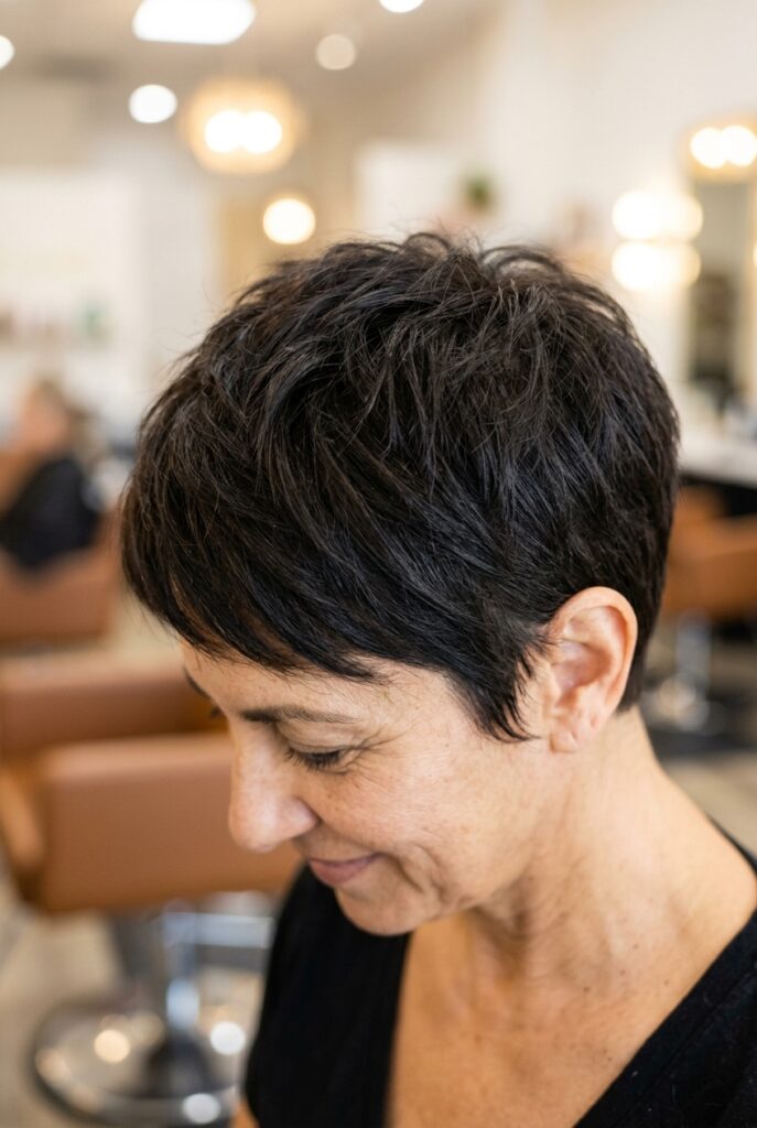 Classic pixie cut for a youthful lifted look