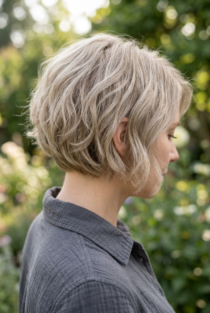 Cloud Bob Woman with rounded cloud bob and softly curved ends