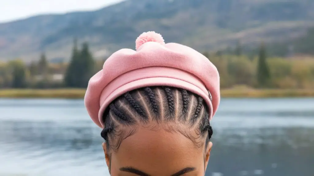 Cornrows Black Hair Pink Hat