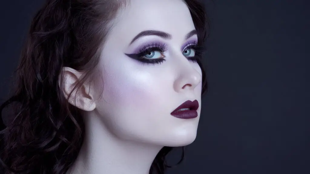 Dark Red Purple Goth Makeup