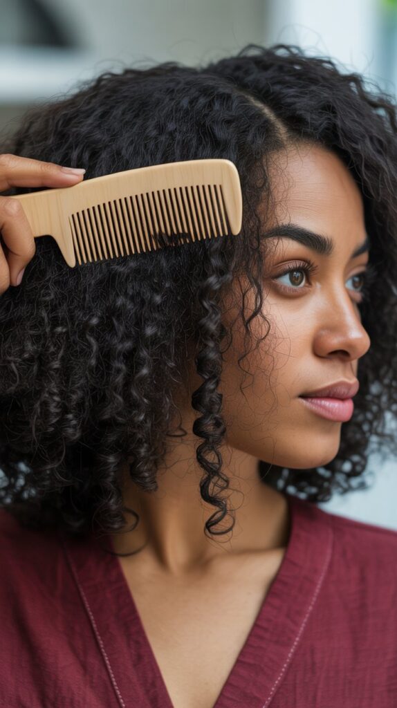 Detangle Gently and Always on Damp Hair