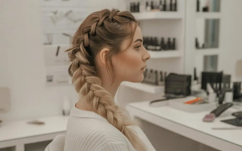 Woman with big Pull-Through Braid