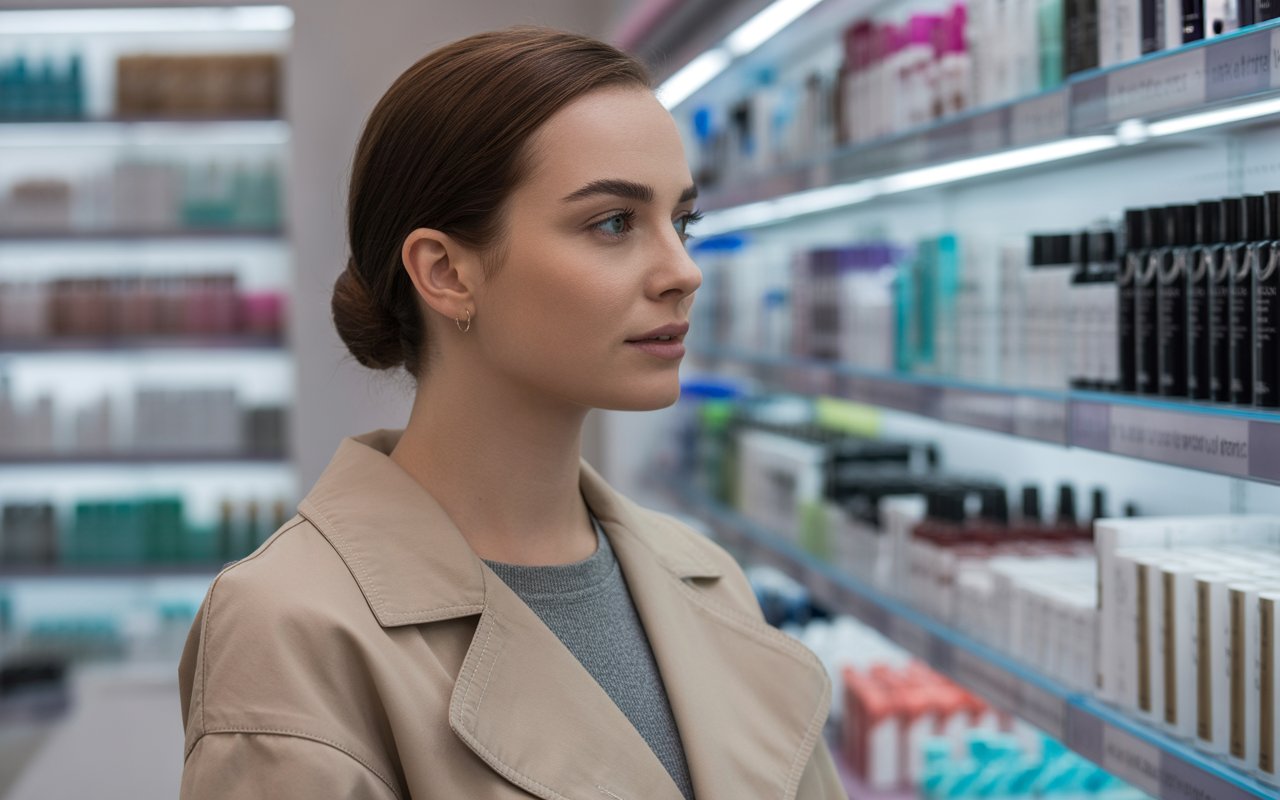 Woman at Skincare drugstore