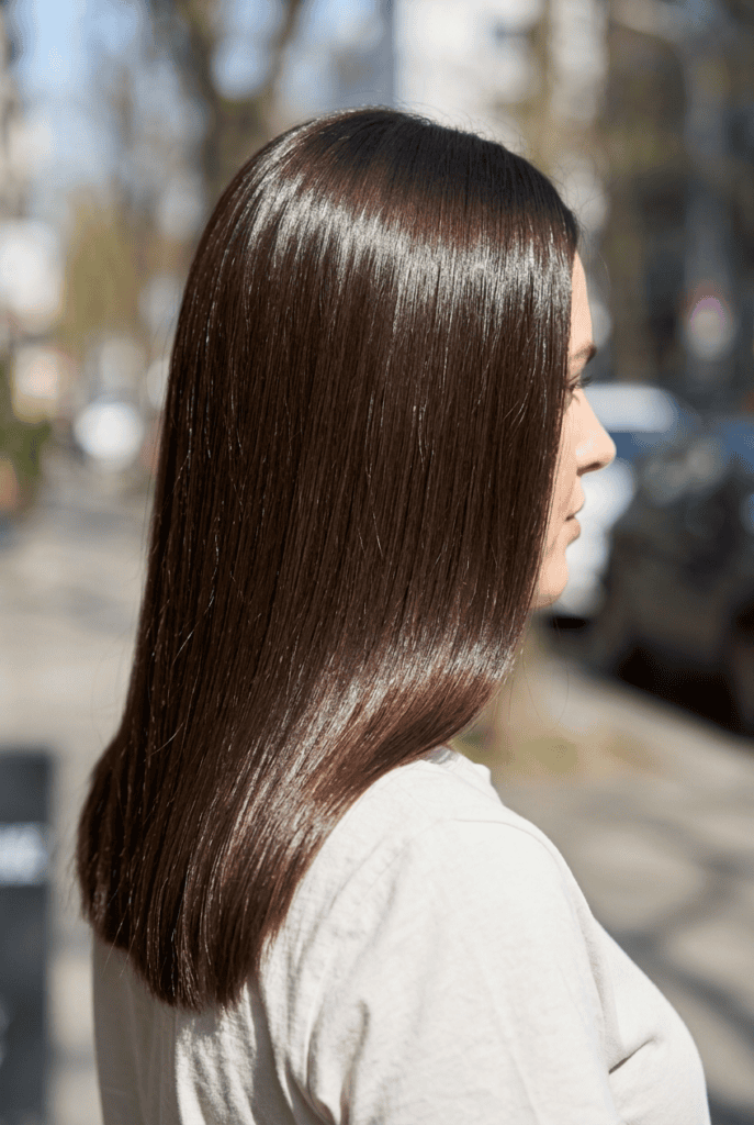 Glossy shiny hair with a clean frizz free finish