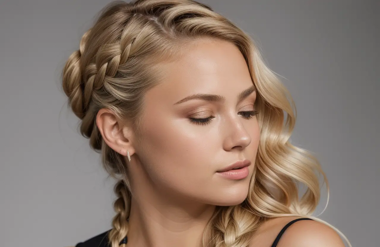 French Braid with Ice Blonde hair