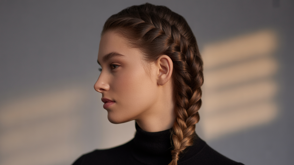 French Braid, Brown hair