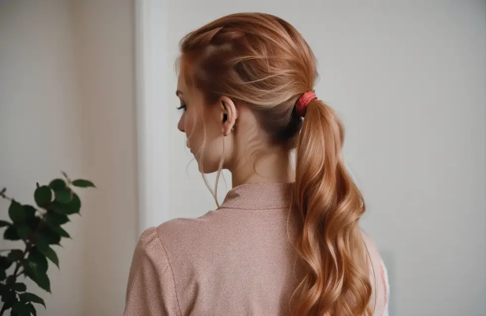 Hair Ponytail Strawberry Blonde hair color