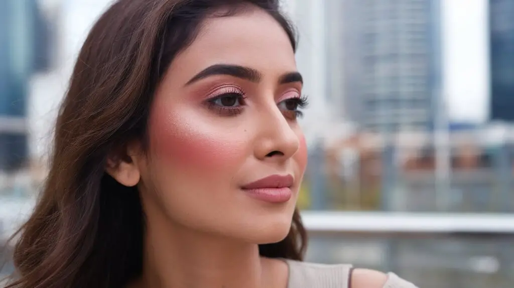 Indian Woman  makeup blush and highlighter