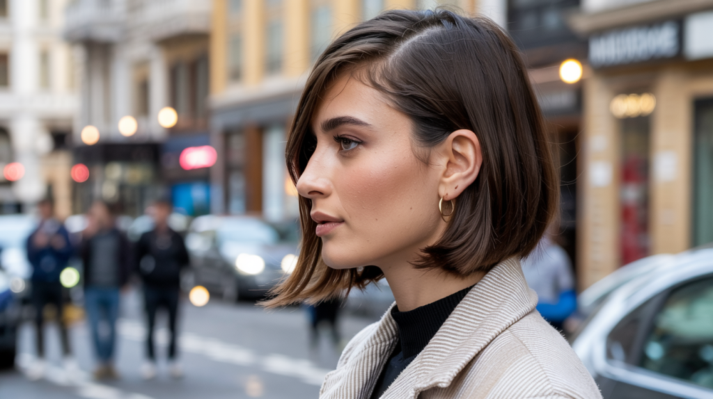 Side-swept bangs