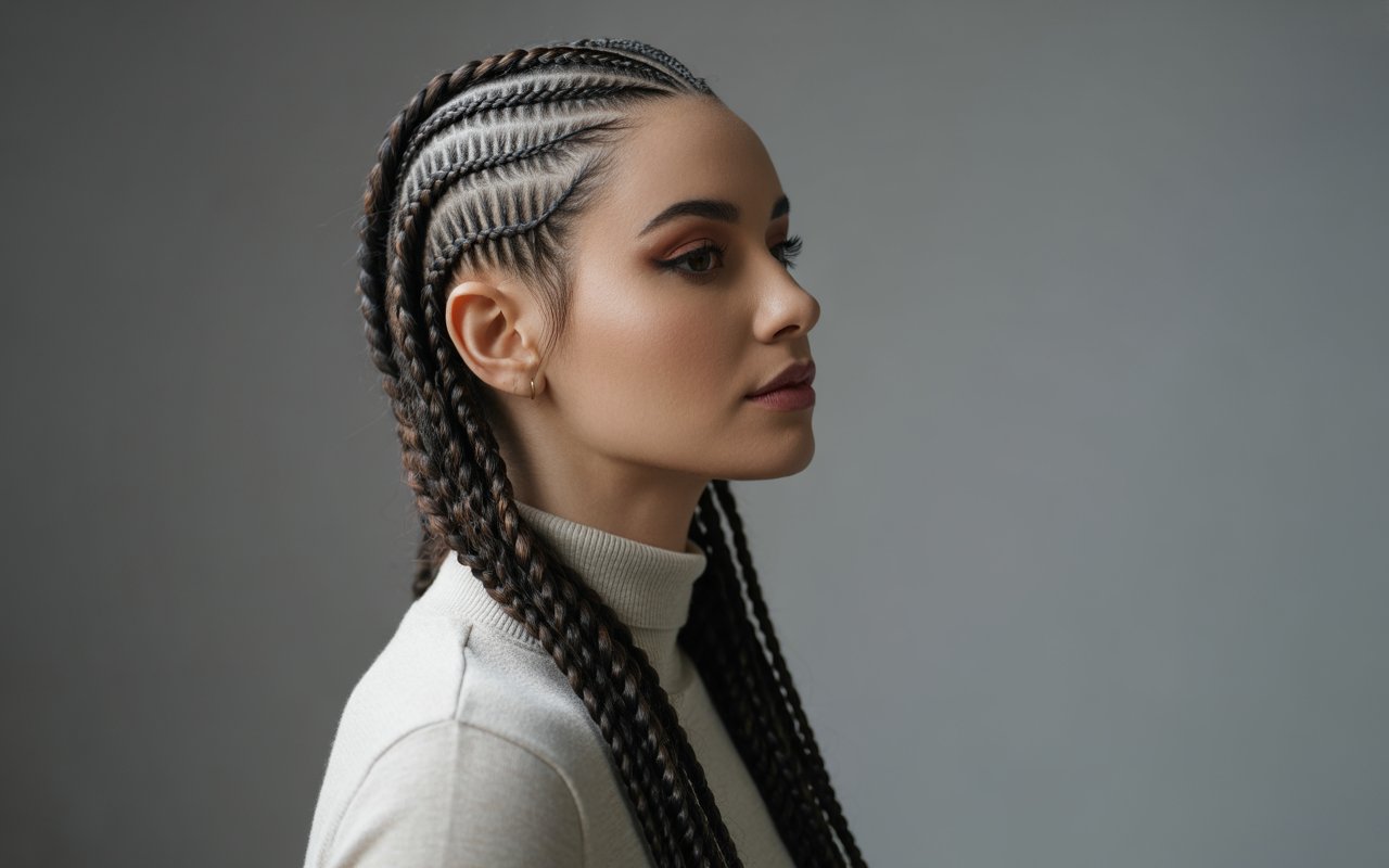 female hair Cornrows