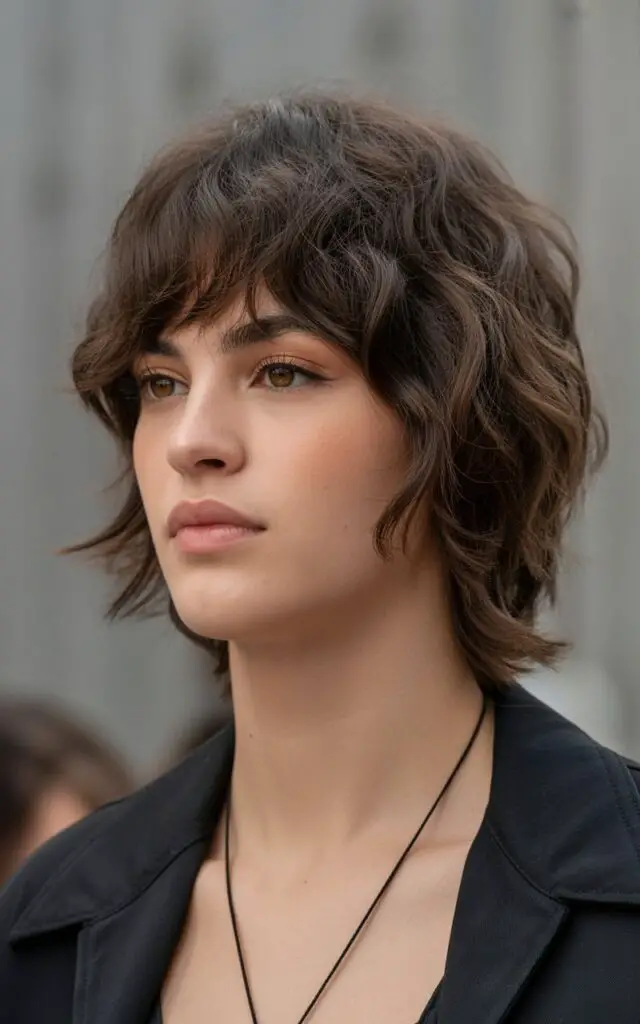 Layered Shaggy Bob with Micro Bangs for Long Face