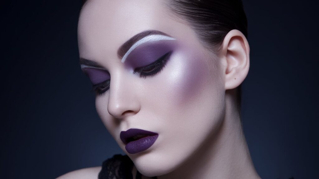 Light Blue Purple Goth Makeup