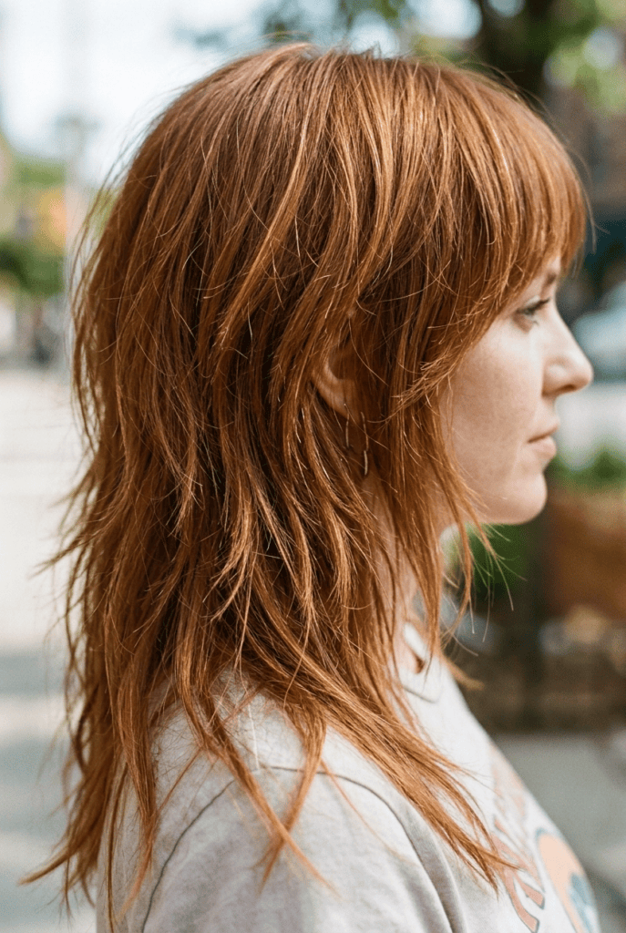Long Shag Long shag haircut with choppy textured layers