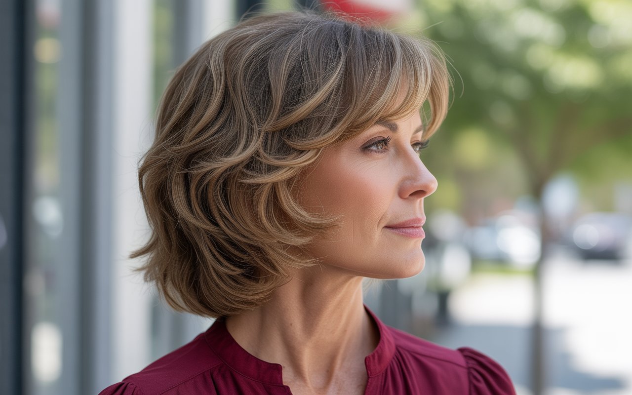 Medium Shag Haircut for Women in Their 40s