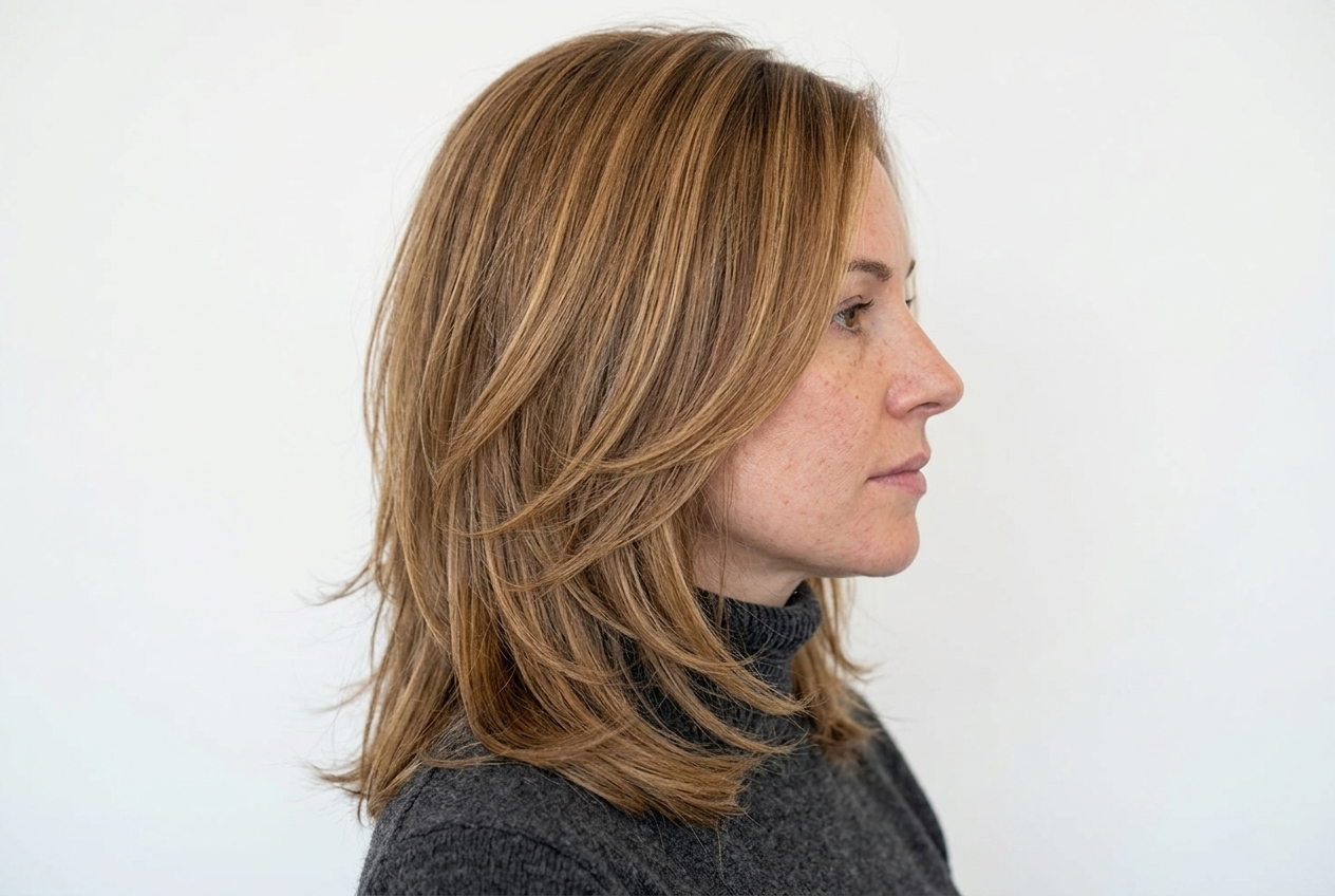 Medium length layered haircut