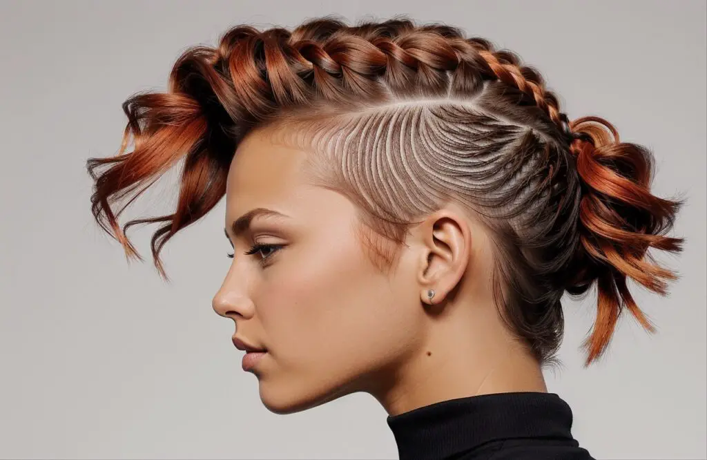 Mohawk Braid on Pumpkin Orange hair color