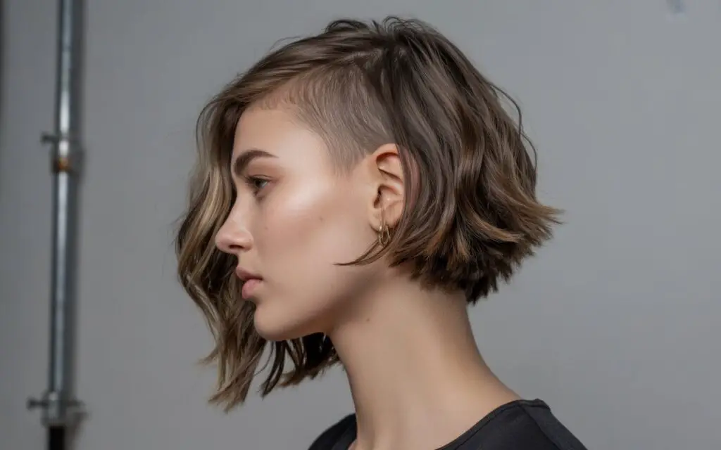 Shaggy Bob  haircut and one side shaved