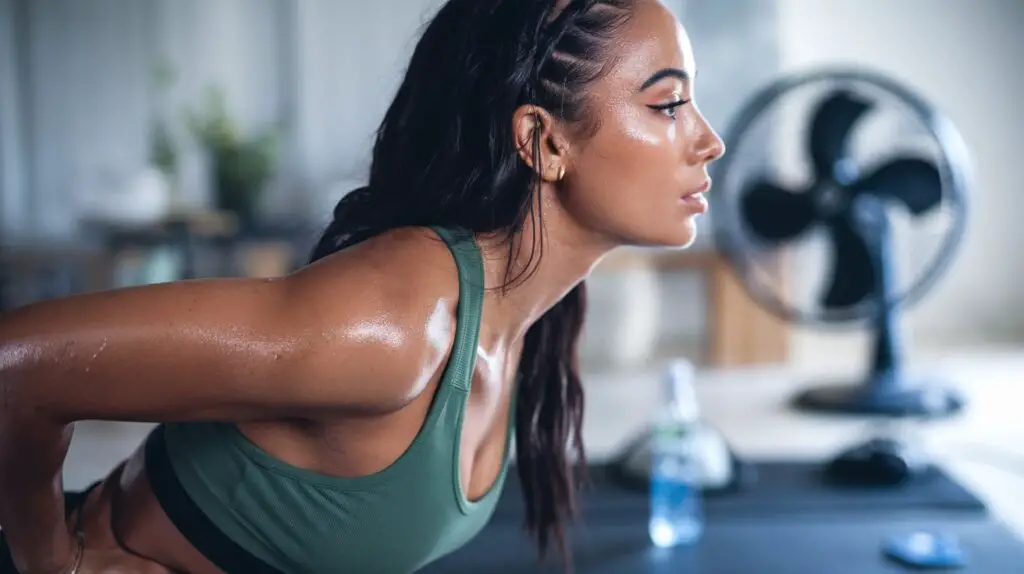 Woman doing workout at home