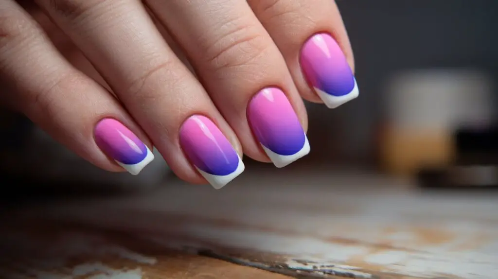 Pink Blue Nail Polish