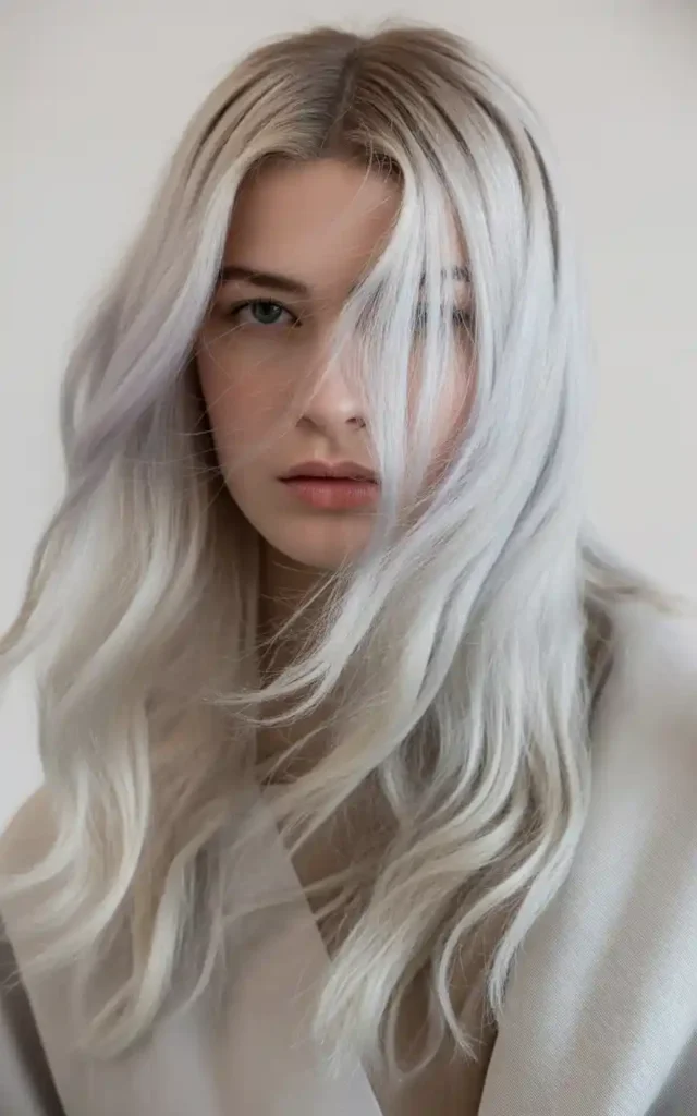 Platinum Ice Blonde and natural gray hair blend