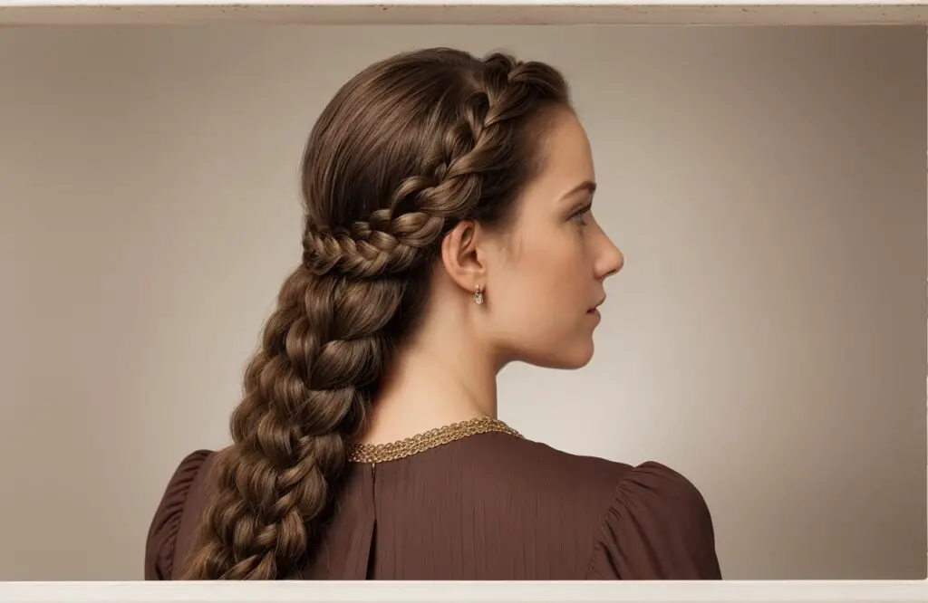 Pull-Through Braid on Mahogany hair color