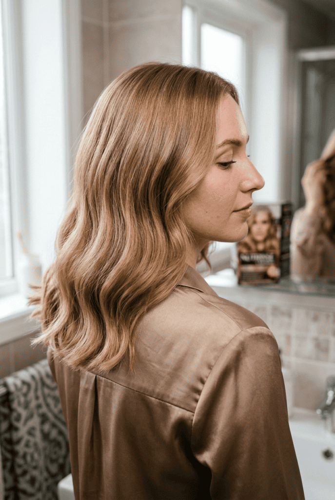 Purple Shampoo vs. Toning Gloss vs. Mixed Toner Woman with glossy toned blonde hair showing rich color depth