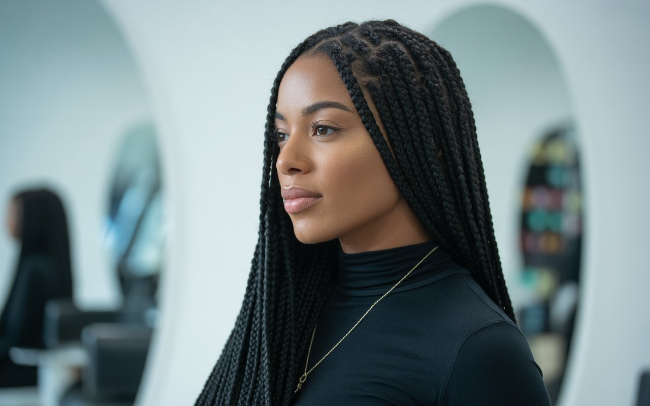 Woman with box braids