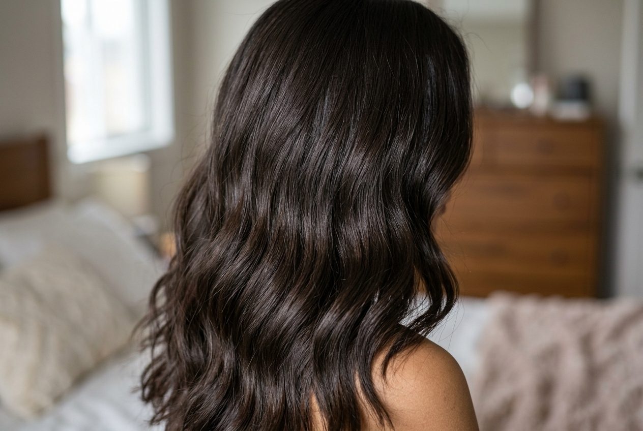 Rich cool toned brunette hair free of brassy tones