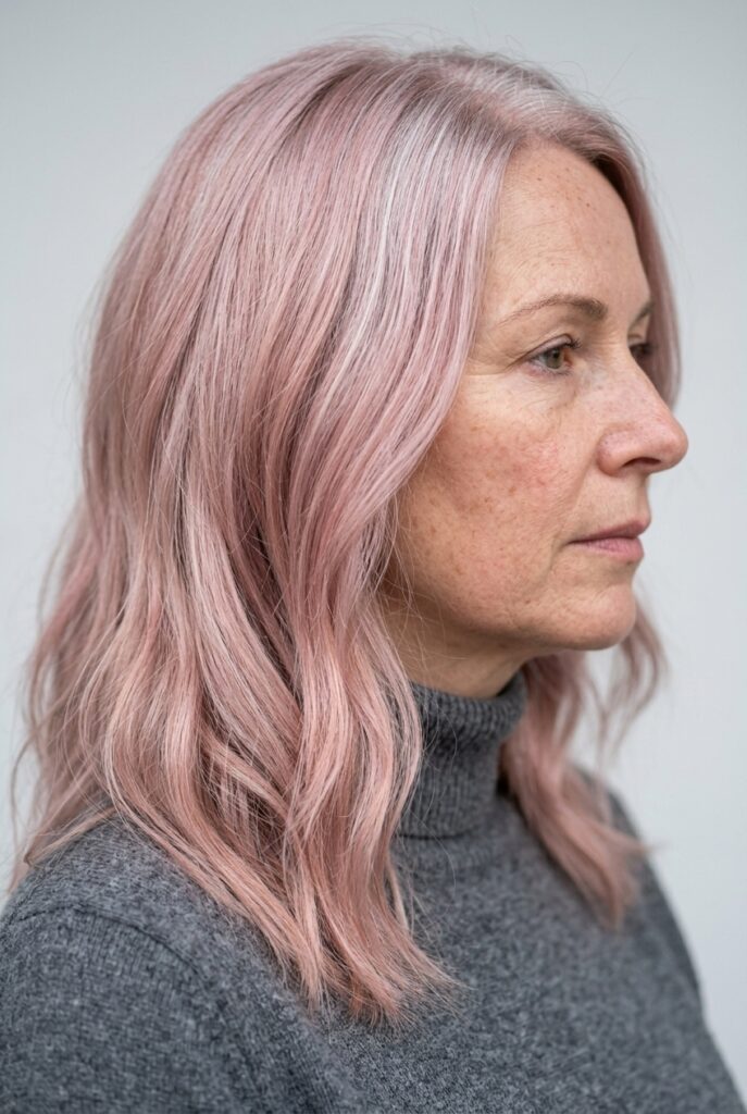 Rose silver hair color on gray and white hair